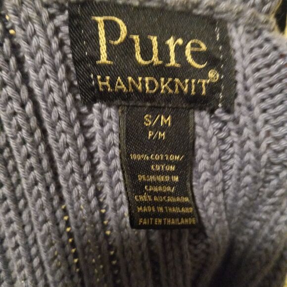 Anthropologie Pure Handknit Size S/M Ribbed Knit Cardigan-Metal Buttons-Fringe - Picture 7 of 8